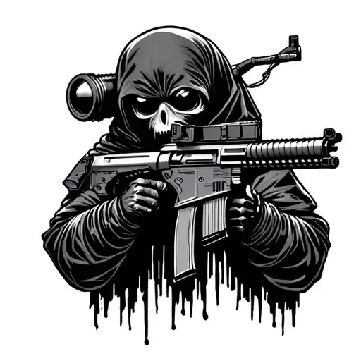 Small Tactical Ghost With Night Vision And Mk18