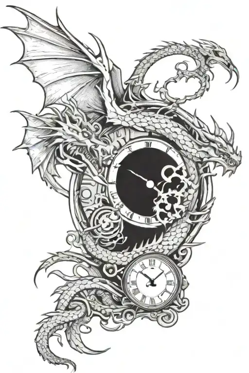 A Long Dragon And A Clock