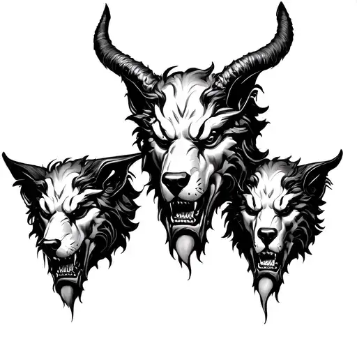 Underworld Demon Mask Cerberus 3 Heads