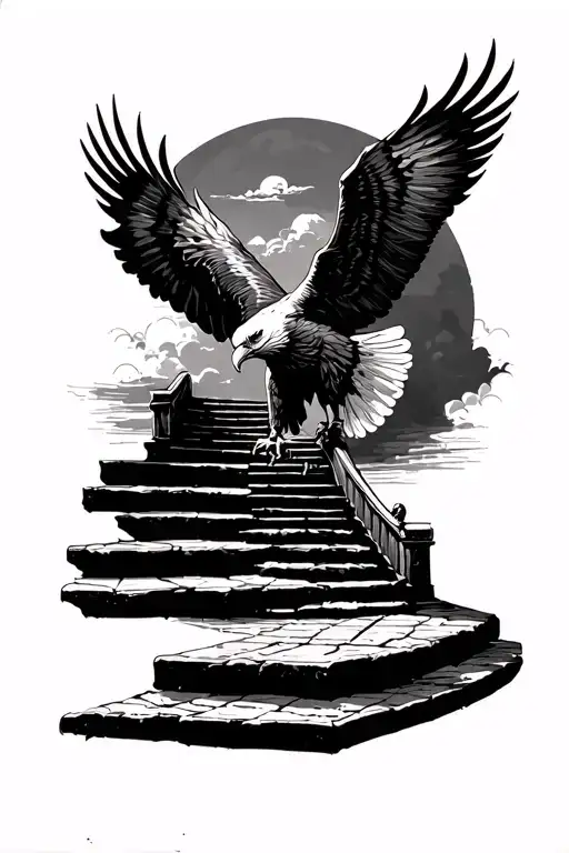 Stairway To Heaven With Eagle Soaring