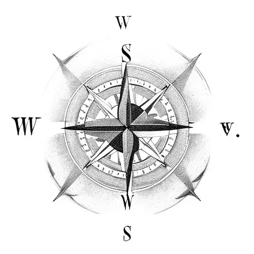 Compass With Family Written As Arrow And A & S As Other Points On Compass
