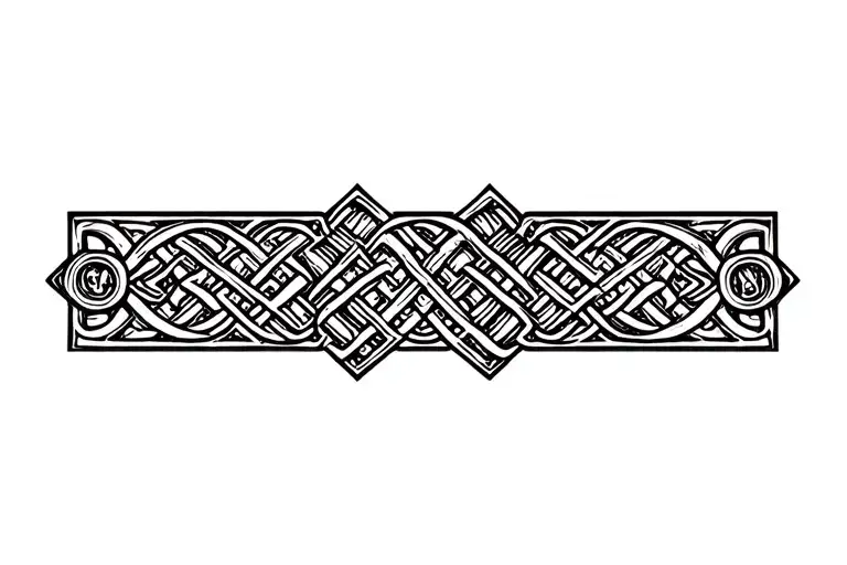 A Simple Repeating Pattern Tattoo With A Celtic And Steam Punk Theme