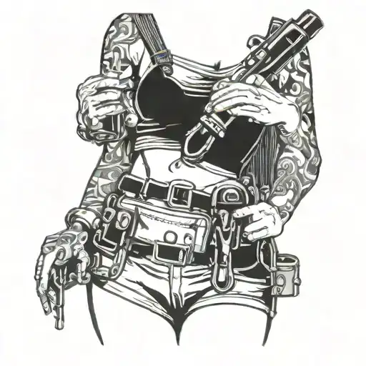 Female With Tool Belt