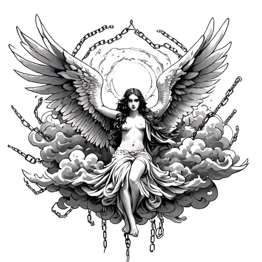 Fallen Angel Clouds Surrounding Chaines