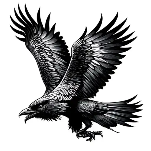 Nordic Raven Flying