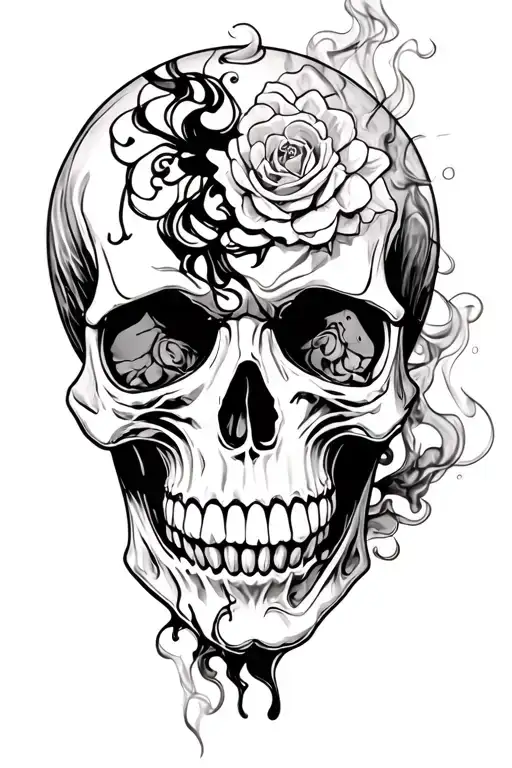 Emo Skull With Smoke