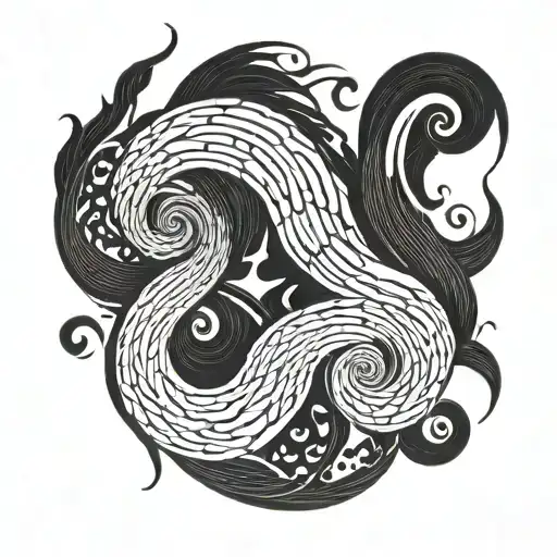 Black Scratchy Van Gogh Swirl Pattern