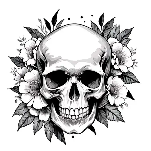 Skulls And Flowers