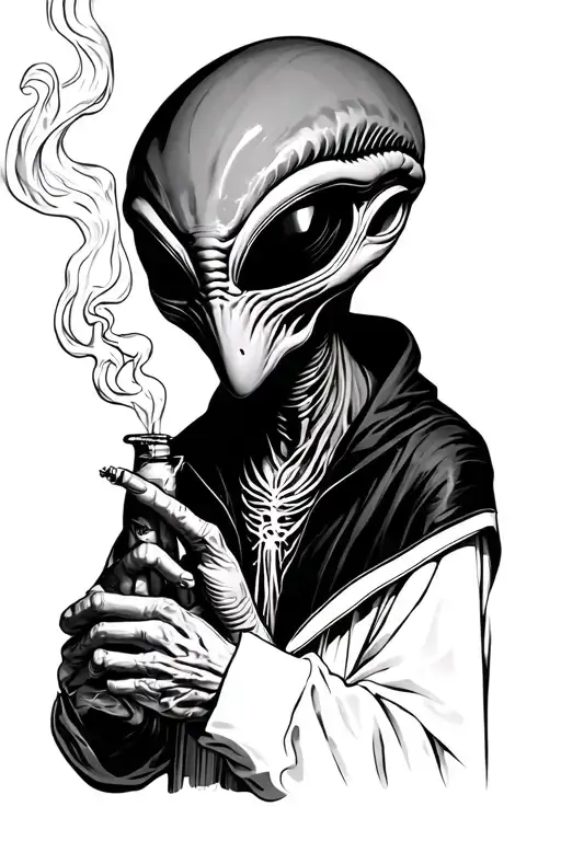 Real Life Alien Smoking A Joint