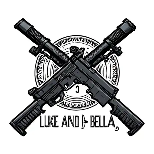 2 Crossed Ar15 That Says Luke And Bella