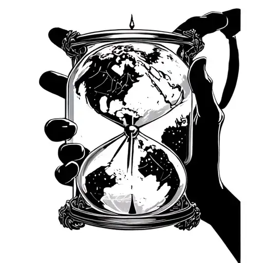 Grim Realer Holding World As Hour Glass