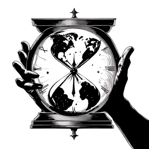 Grim Realer Holding World As Hour Glass