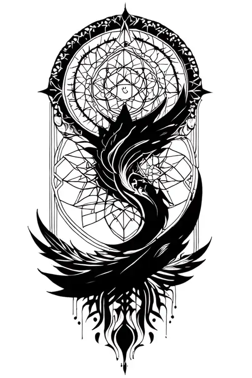 Dark Sacred Geometry Mandala Design Incorporating Elements