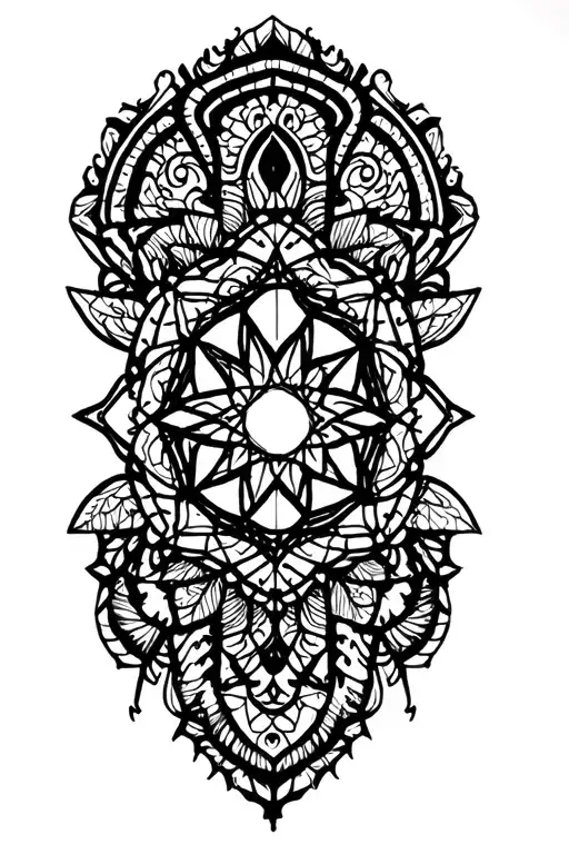 Cover Up Dark Sacred Geometry Mandala Design Incorporating Elements