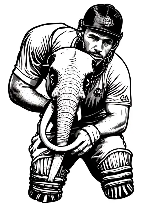 Cricket Player With Tusker