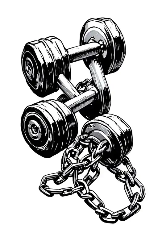 Dumbbells And Chains Wrapped