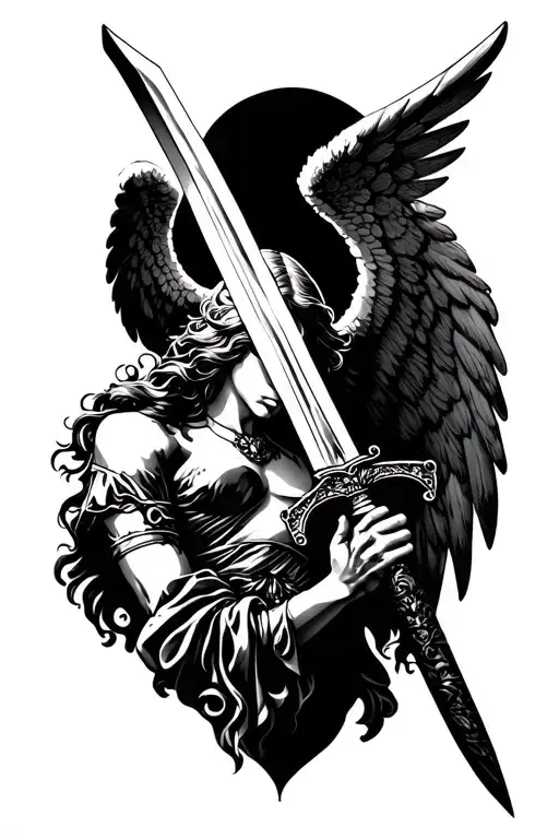 Angel Holding A Sword