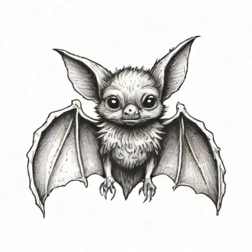 A Cute Bat With Outstretched Wings