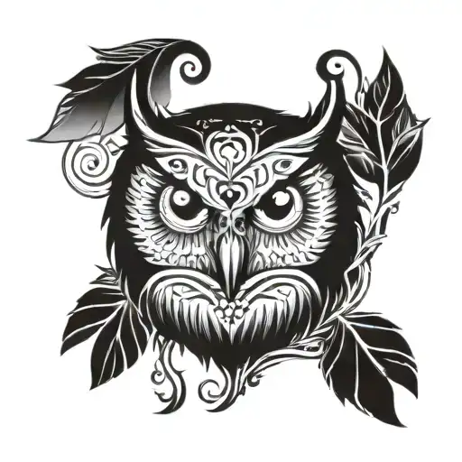 Owl In A Viking Style