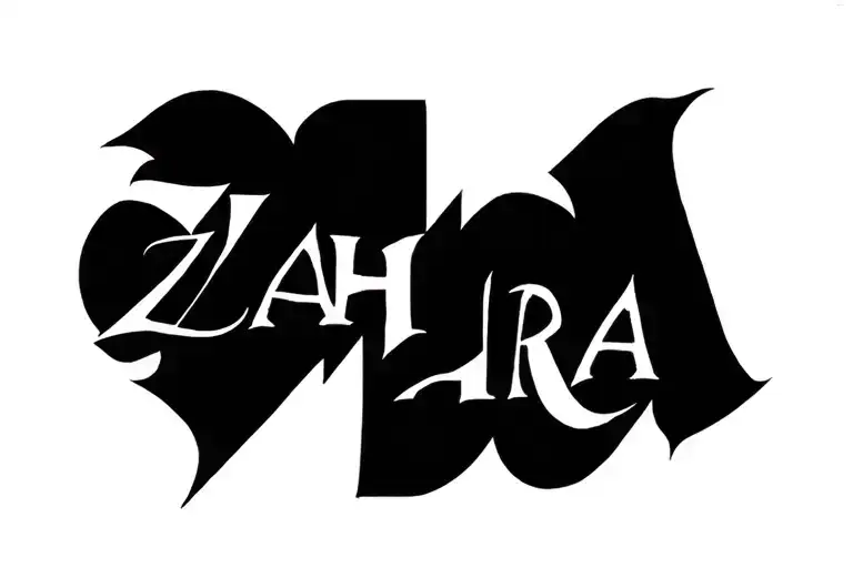 The Word Zahra Going Down The Side Of My Neck