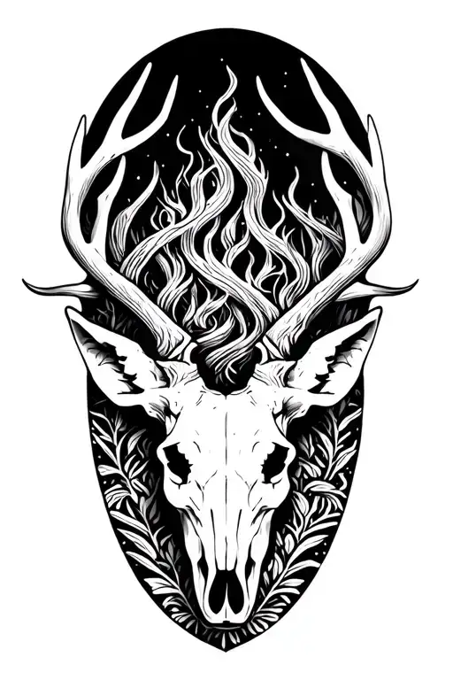 Deer Skull With Antlers