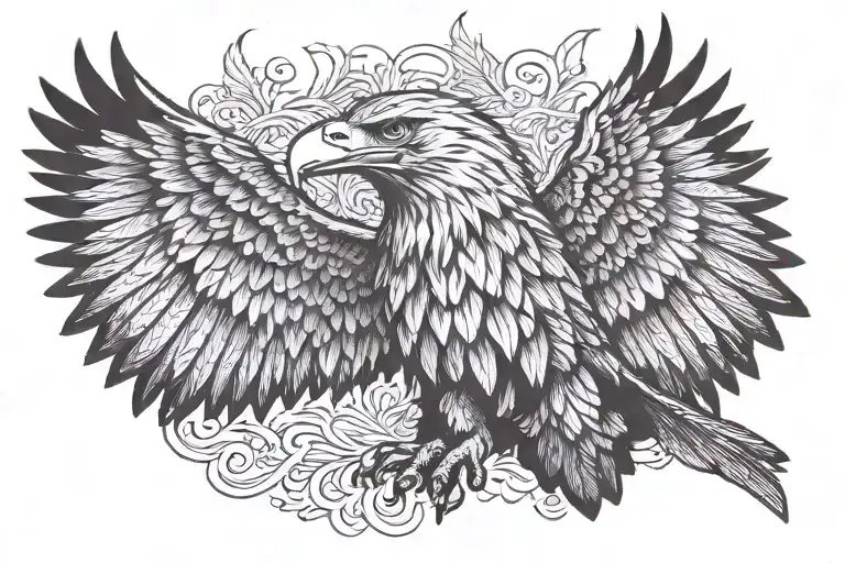 Eagle With The Name Louis Erik On One Wing And Svein-erik On The Other Wing
