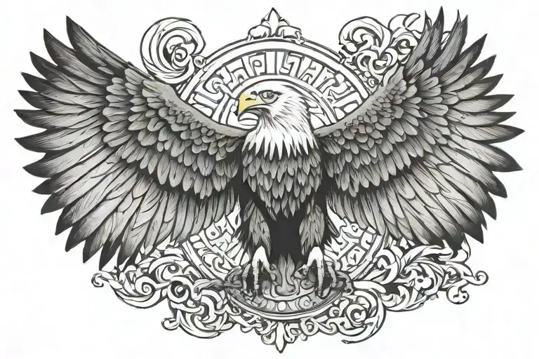 Eagle With The Name Louis Erik On One Wing And Svein-erik On The Other Wing