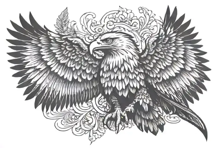 Eagle With The Name Louis Erik On One Wing And Svein-erik On The Other Wing