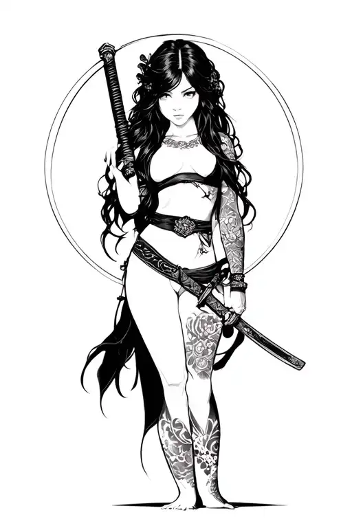 Fantasy Girl With Katana