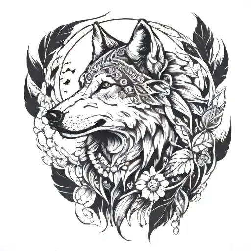 Indian Legend White And Black And White Wolf