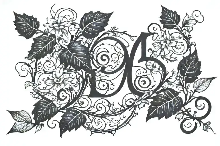 Roman Numerals Integrated In Vines