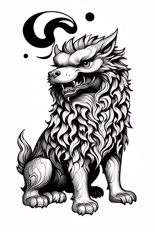 Foo Dog Tatoo Design