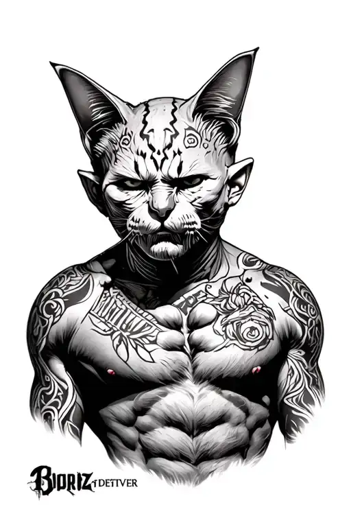 Full Body Drax The Destroyer With A Ragdoll Cat Head