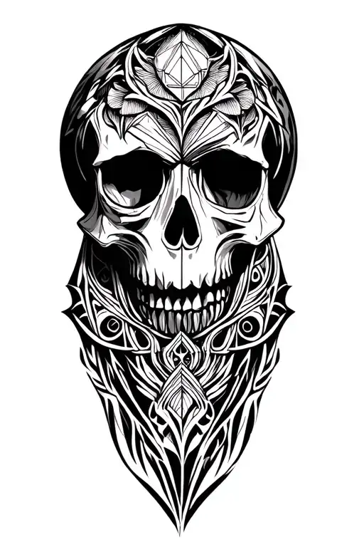 Skull And Geomatric Shapes