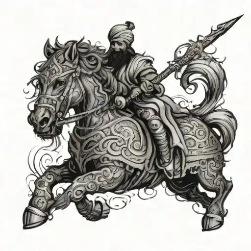 A Mystical Depiction Of A Persian Warrior Inspired By The Poetry Of Shahriar