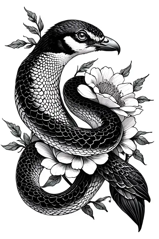 Peregrine Snake And Flowers