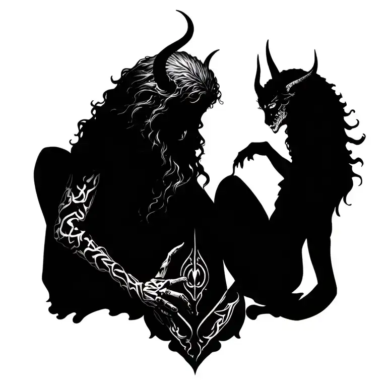 God And Devil Pulling Me From Left And Right