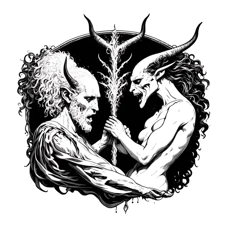 God Pulling Me From Left And The Devil From Right