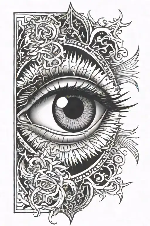 Eye Open With Sun Rays For Arm