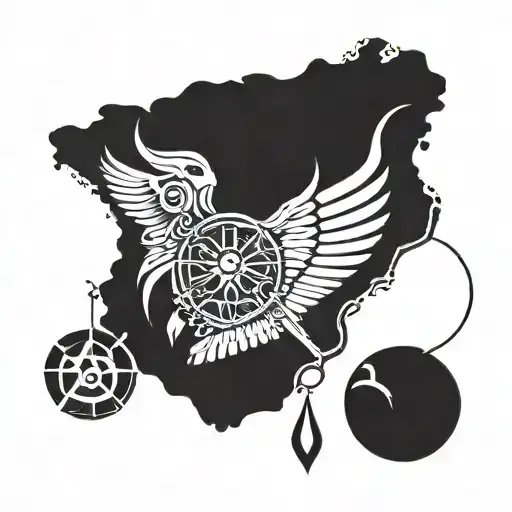 Native American Symbol With African Symbol Incorporated