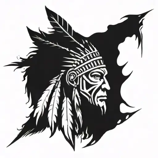 Native American With African Tribal Crest