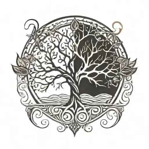 Tree Of Life Tattoo Tribal Design