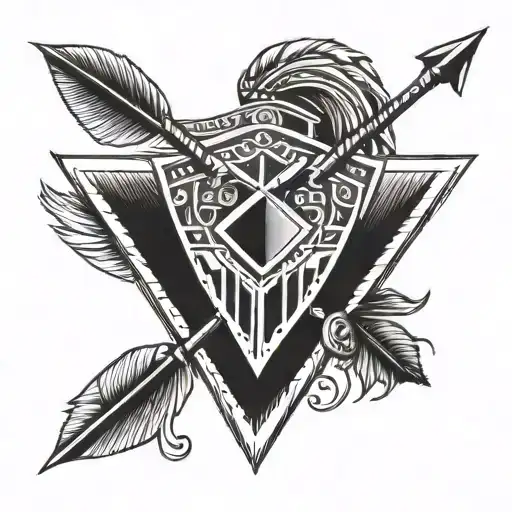 Native American Arrow With African Shield Tribal