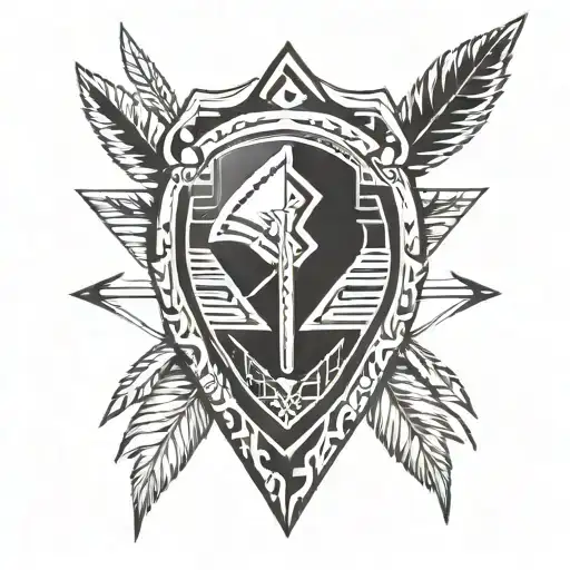 Native American Arrow With African Shield Tribal