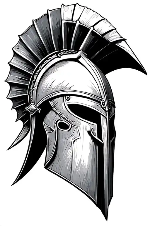 Spartan Helmet With Spear