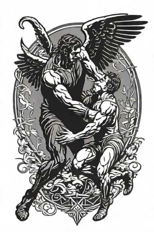 Jacob Wrestling With The Angel Minimalist
