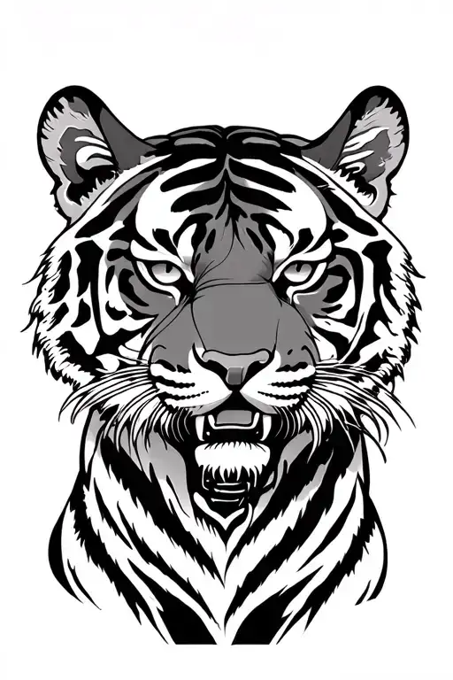 Japan Tiger Tattoo Design