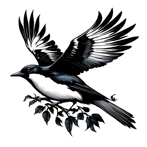 Magpie Flying