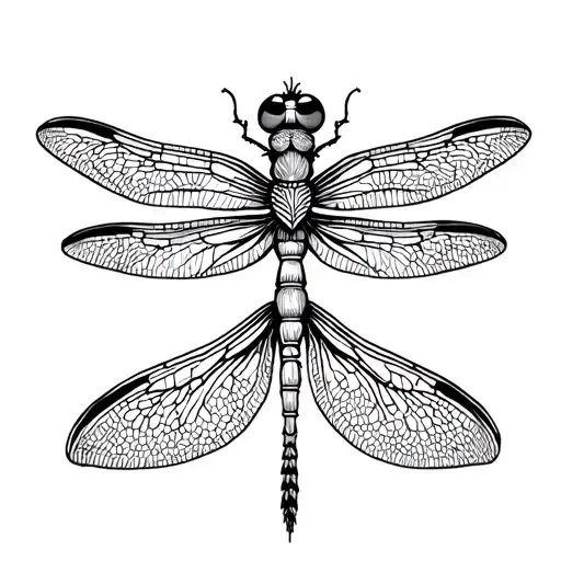 Dragonfly With An Outline