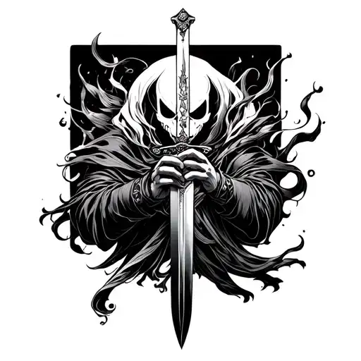 Shinigami Hold A Halved Sword